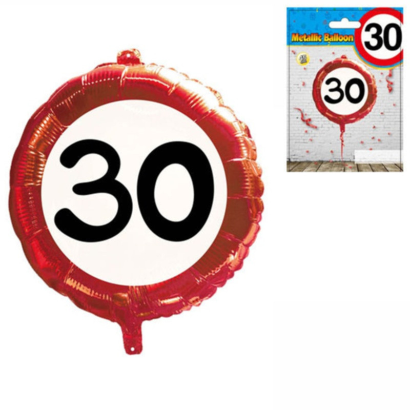 Udo Schmidt Folien Ballon 30. Geburtstag ca. 45 cm aus Kunststoff glänzende Partydekoration zum runden Geburtstag